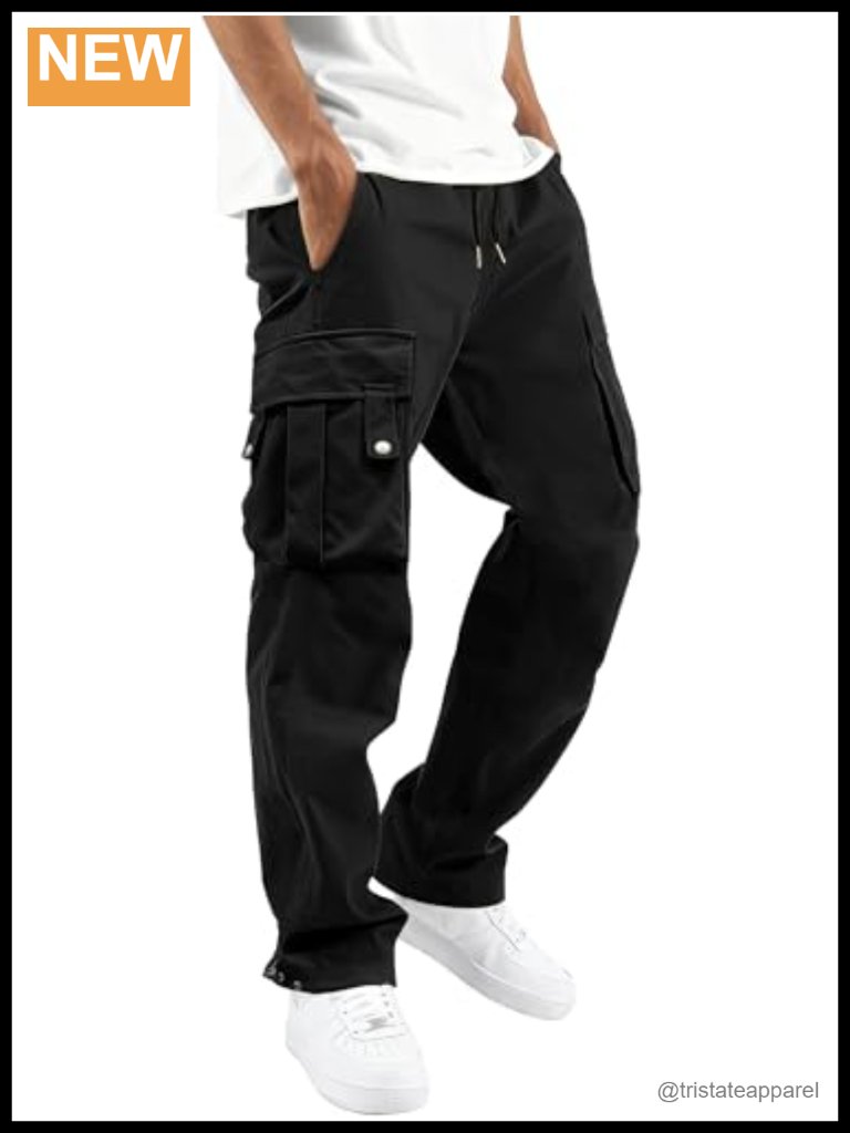 Men's Relaxed Fit Stretch Cargo Pants With Pockets - Casual Joggers